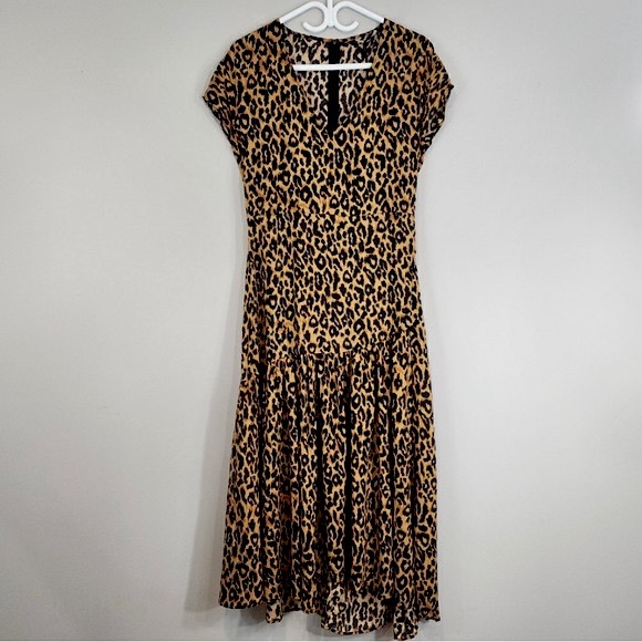 Zara Leopard Print Boho Maxi Dress Sz. Small NWT - Picture 2 of 12